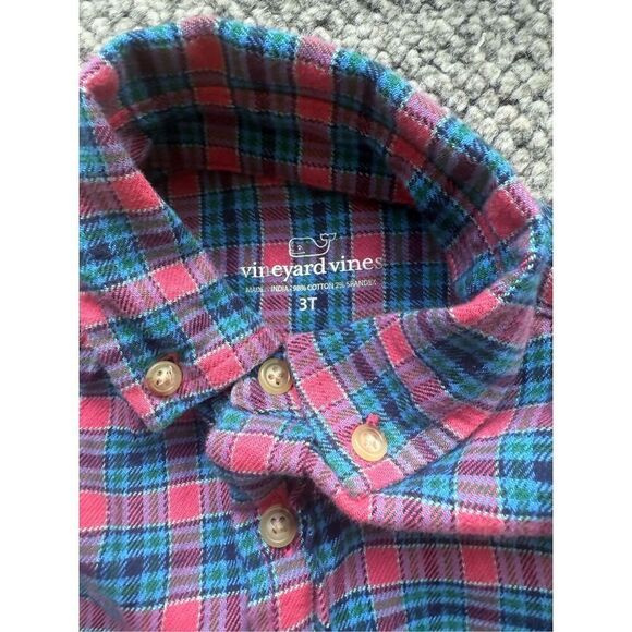 3T Vineyard Vines Boys Plaid Flannel Button Down Shirt - Picture 4 of 5